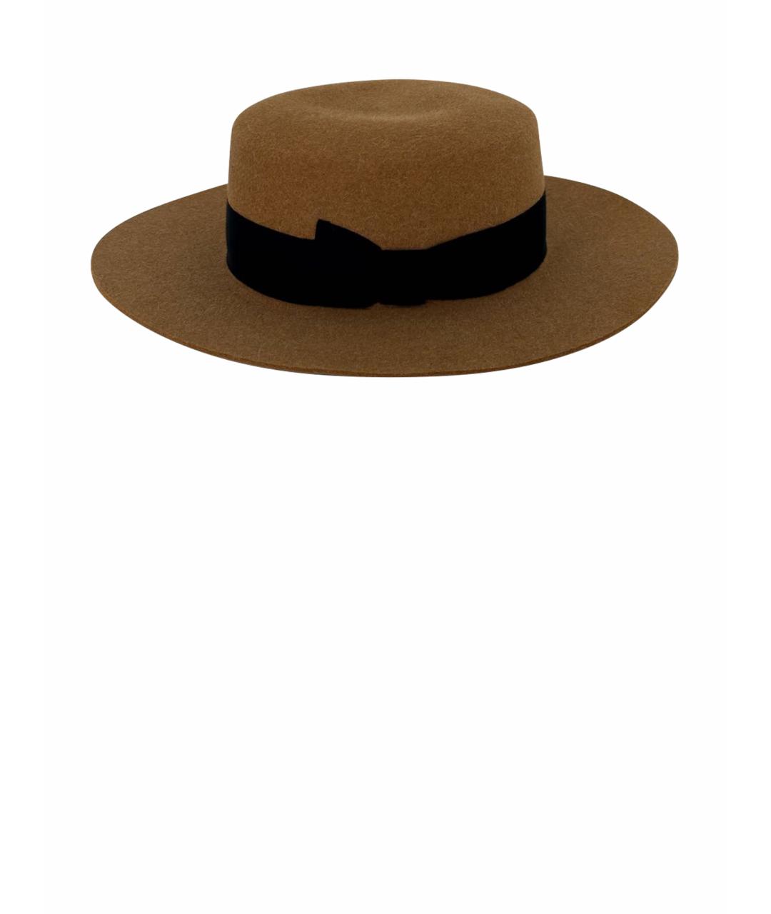 FEDERICA MORETTI Коричневая хлопковая шляпа, фото 1