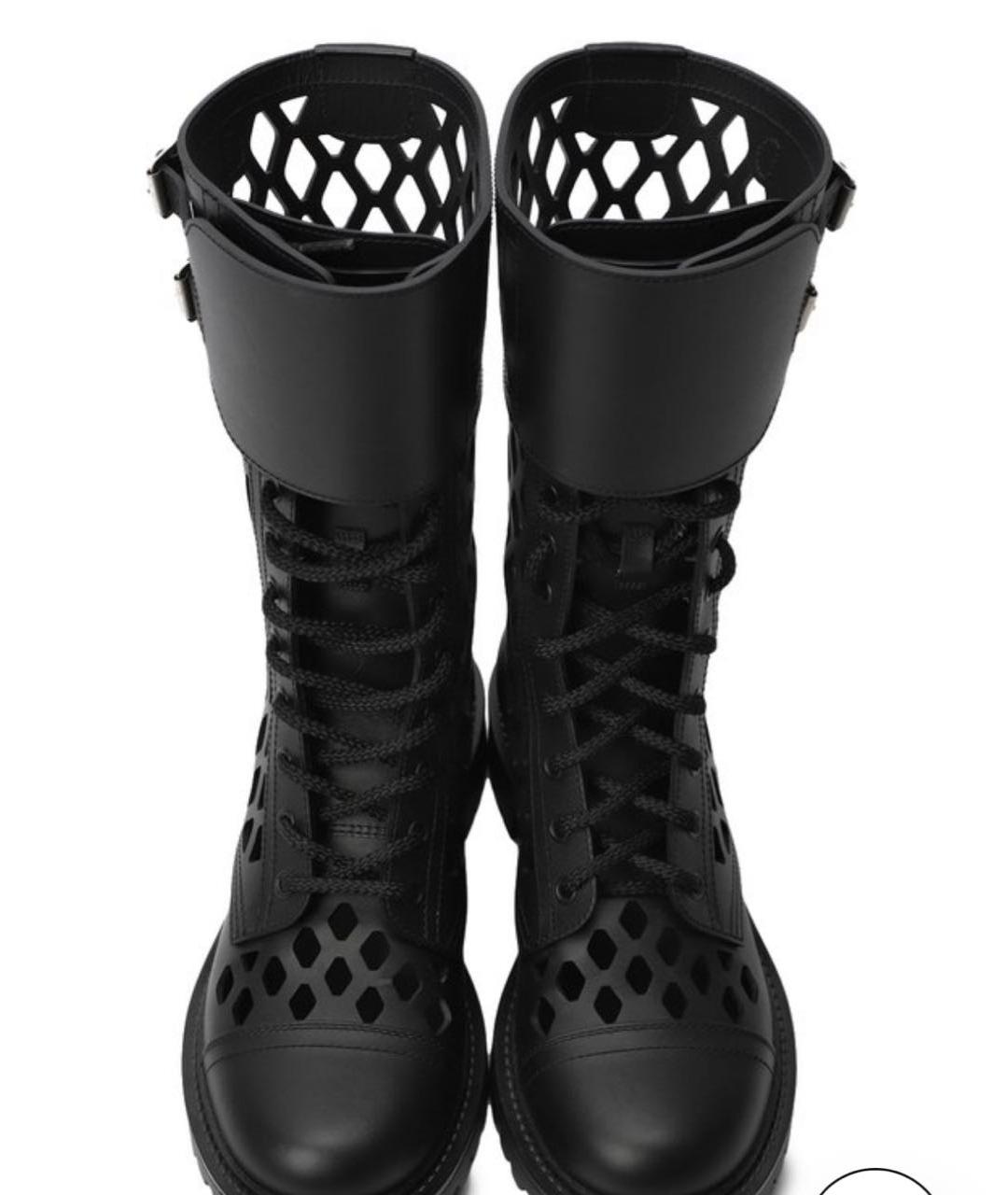 CHRISTIAN DIOR Черные кожаные сапоги, фото 4