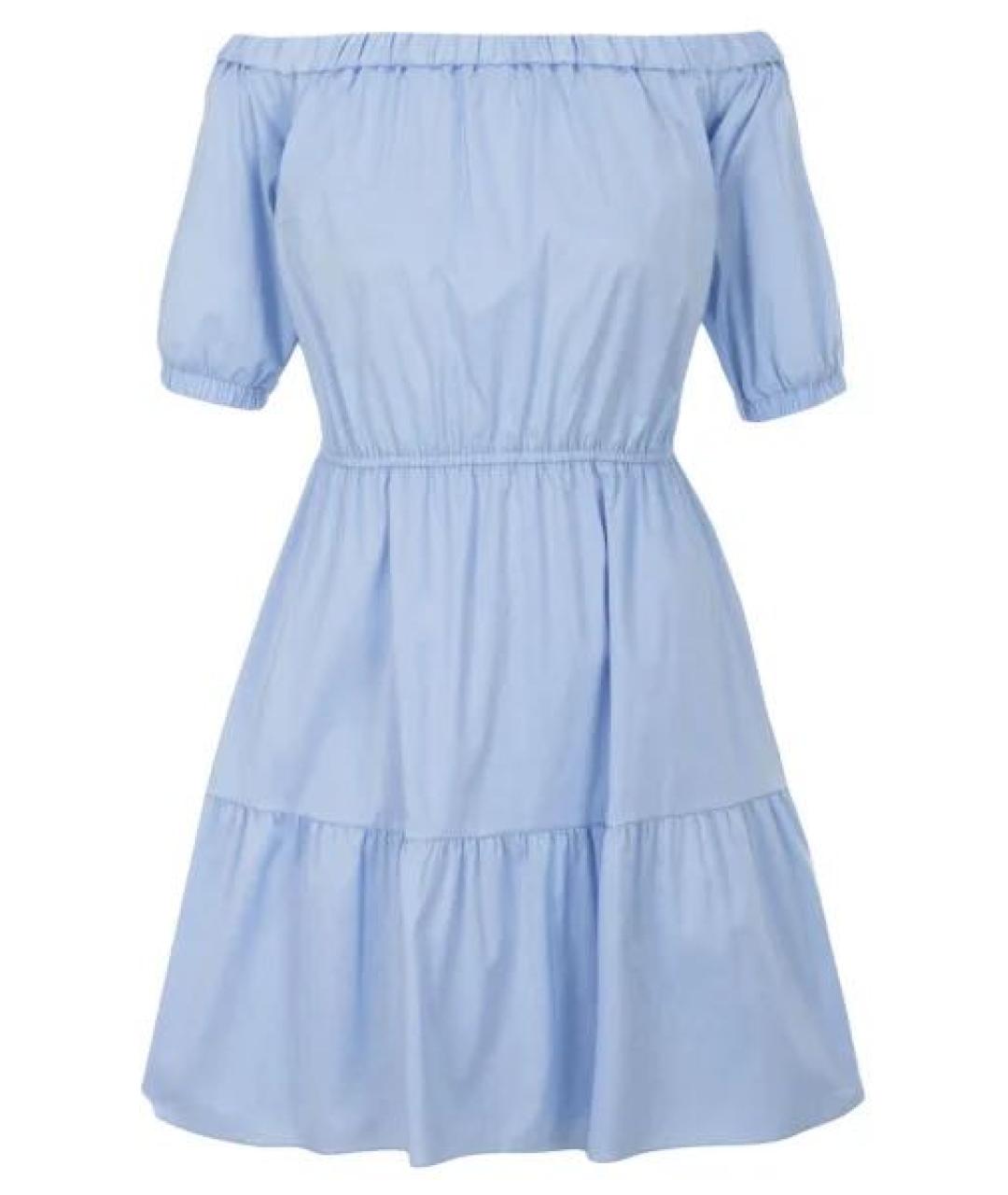HUGO BOSS Голубое хлопковое повседневное платье, фото 1