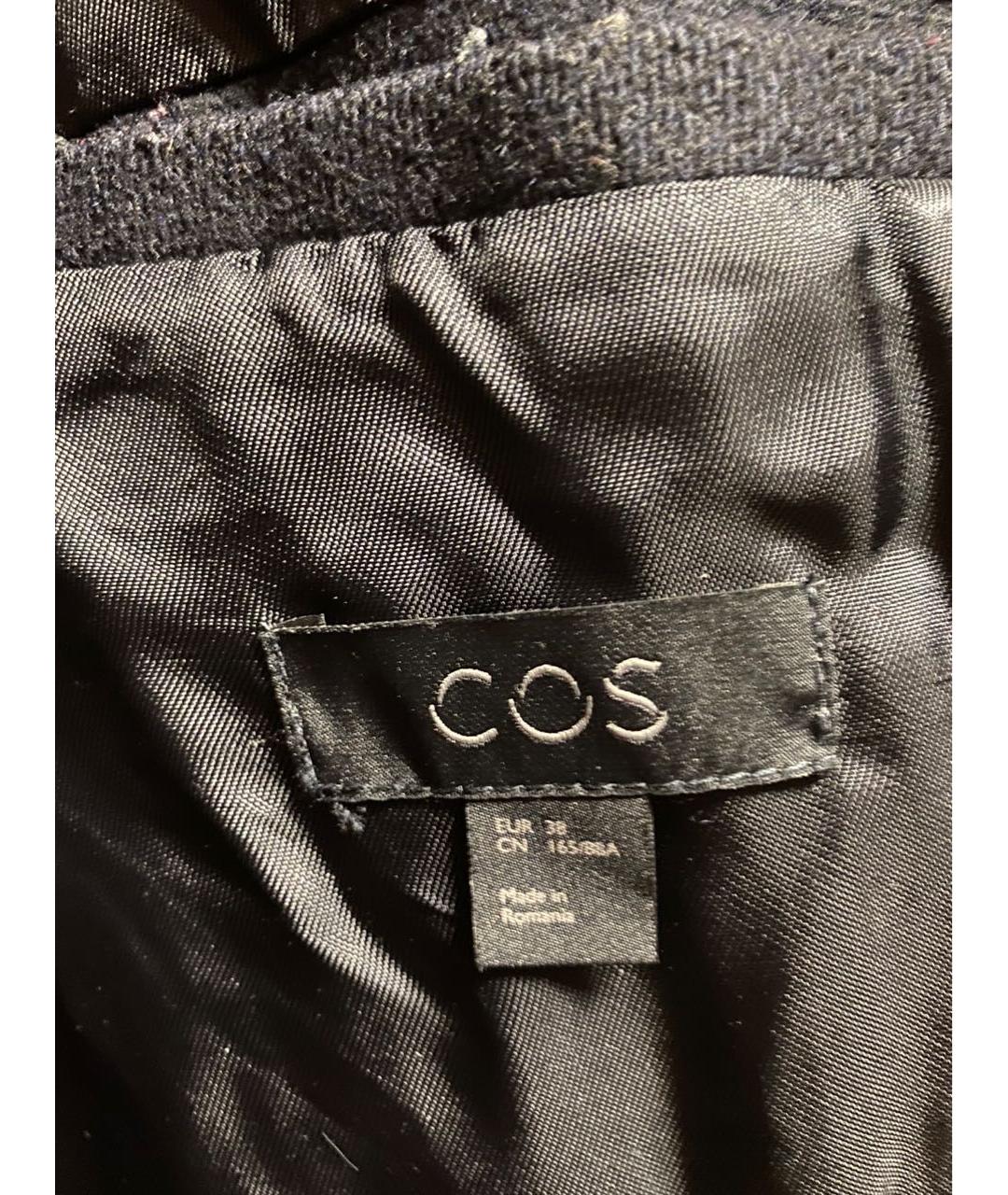 COS Темно-синее шерстяное пальто, фото 3