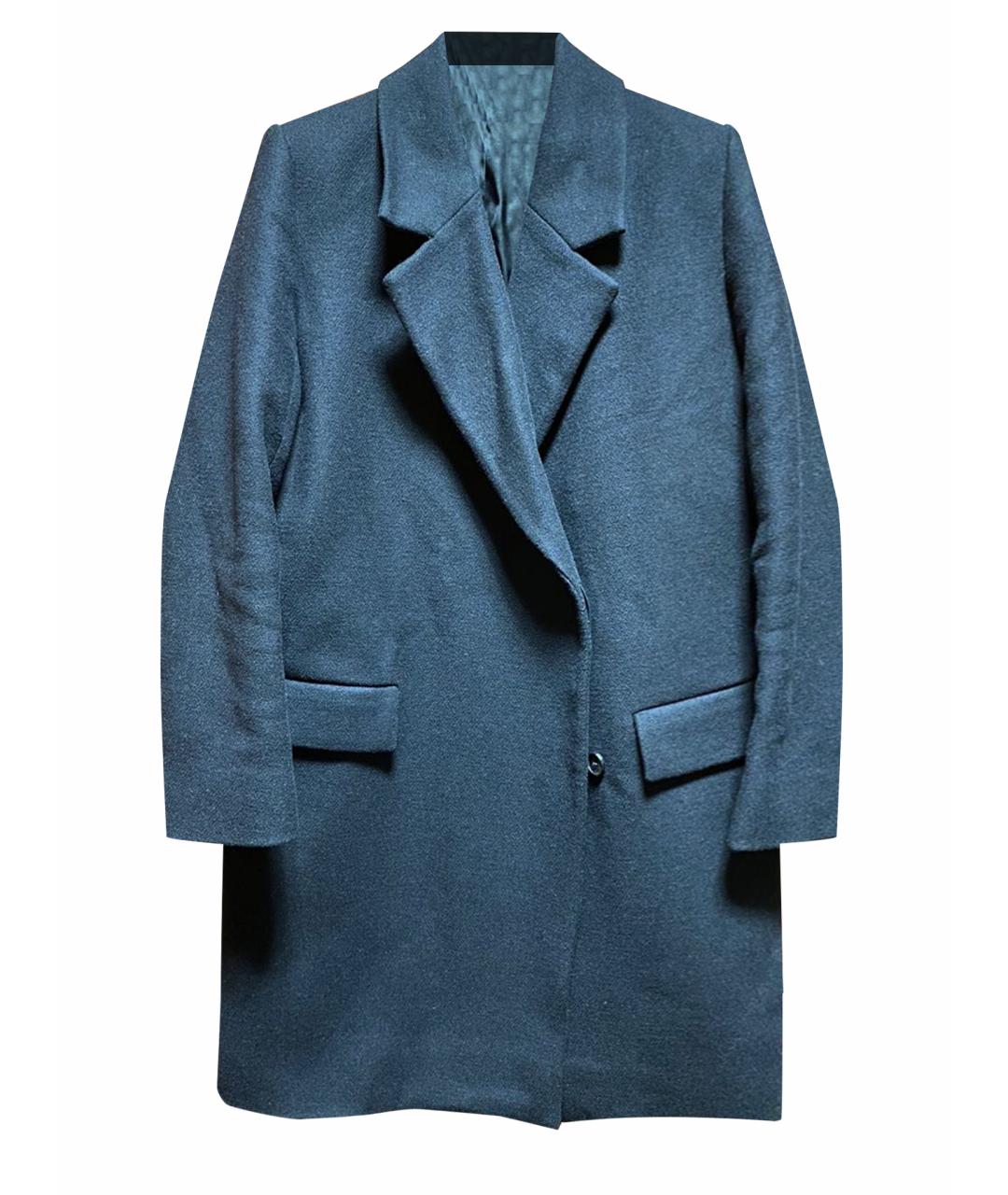 COS Темно-синее шерстяное пальто, фото 1