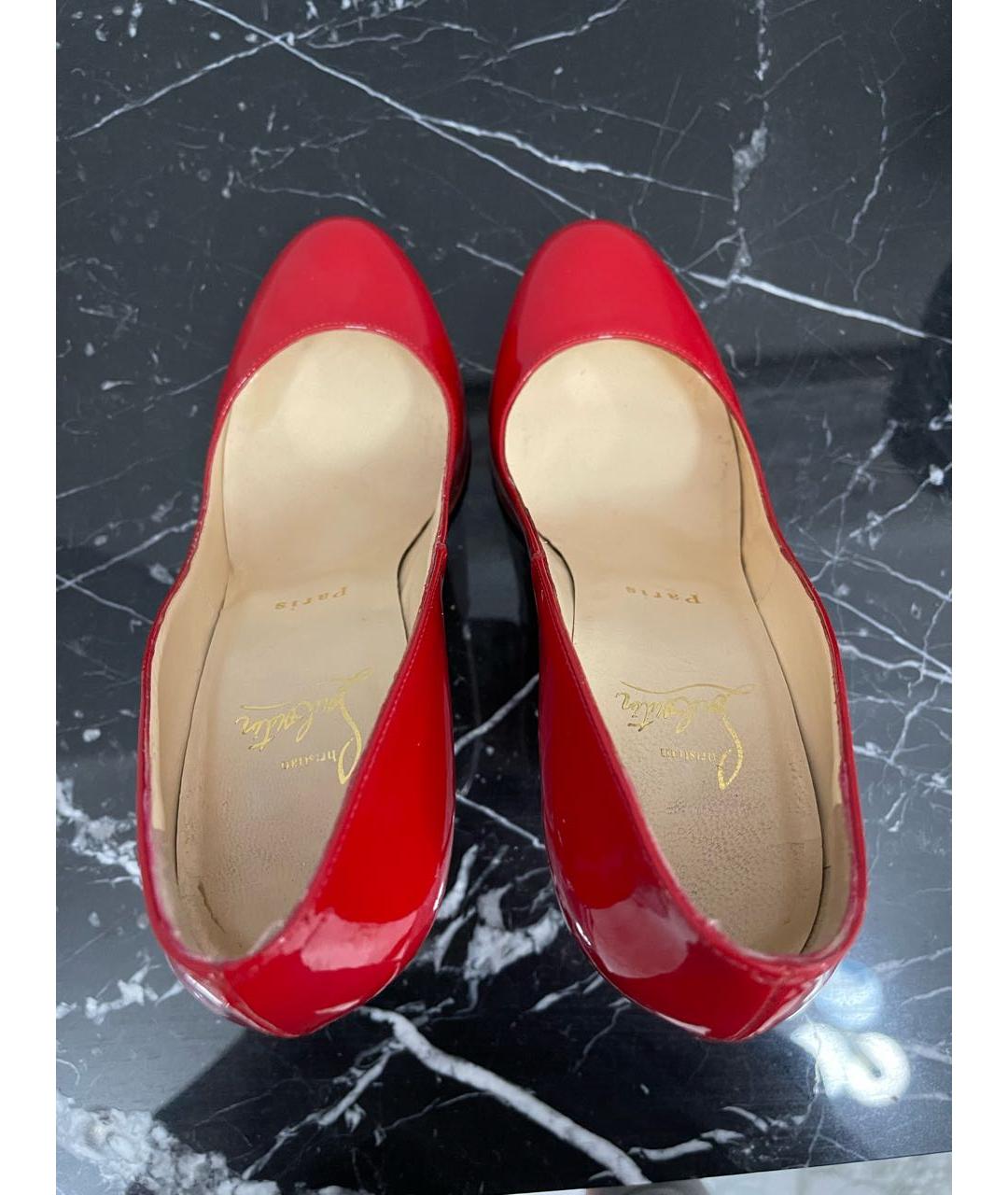 CHRISTIAN LOUBOUTIN Красные кожаные туфли, фото 3