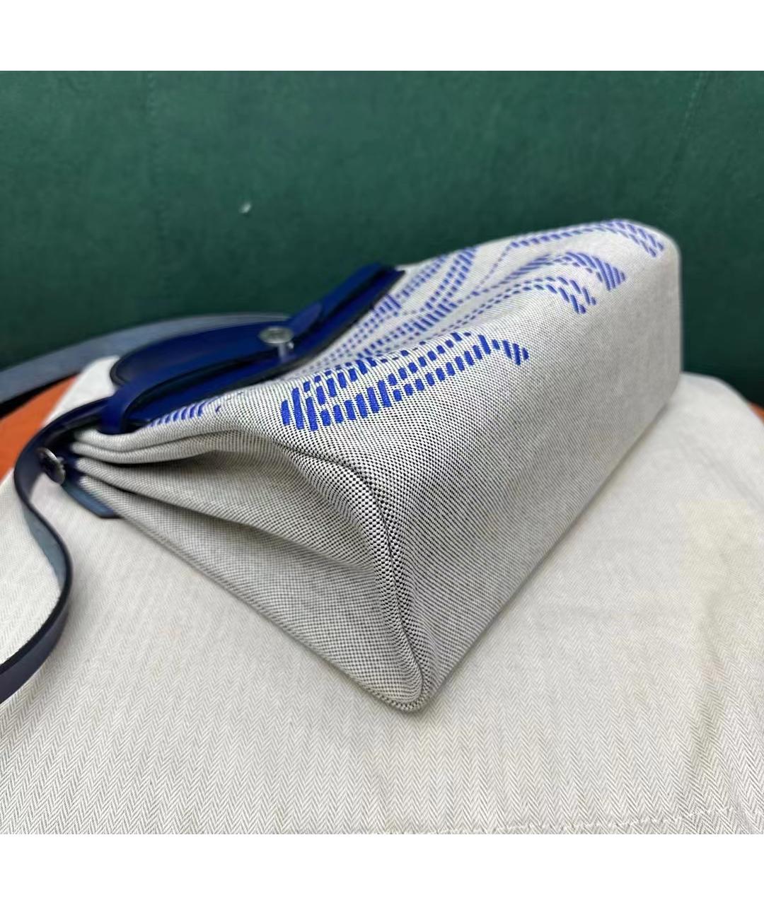 HERMES Синяя льняная сумка через плечо, фото 6