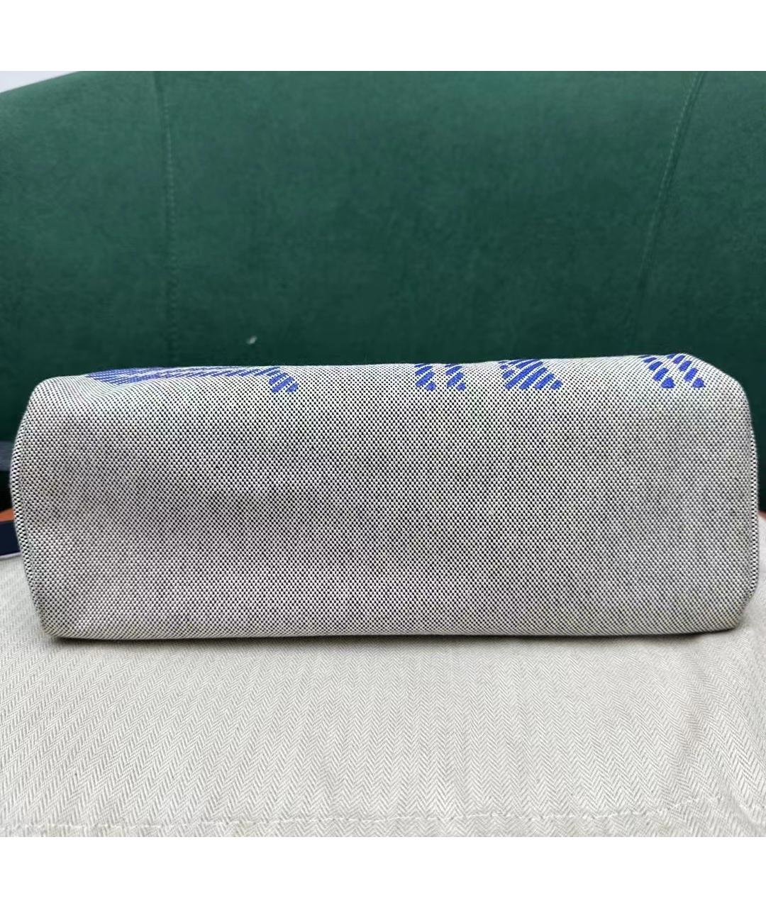 HERMES Синяя льняная сумка через плечо, фото 5