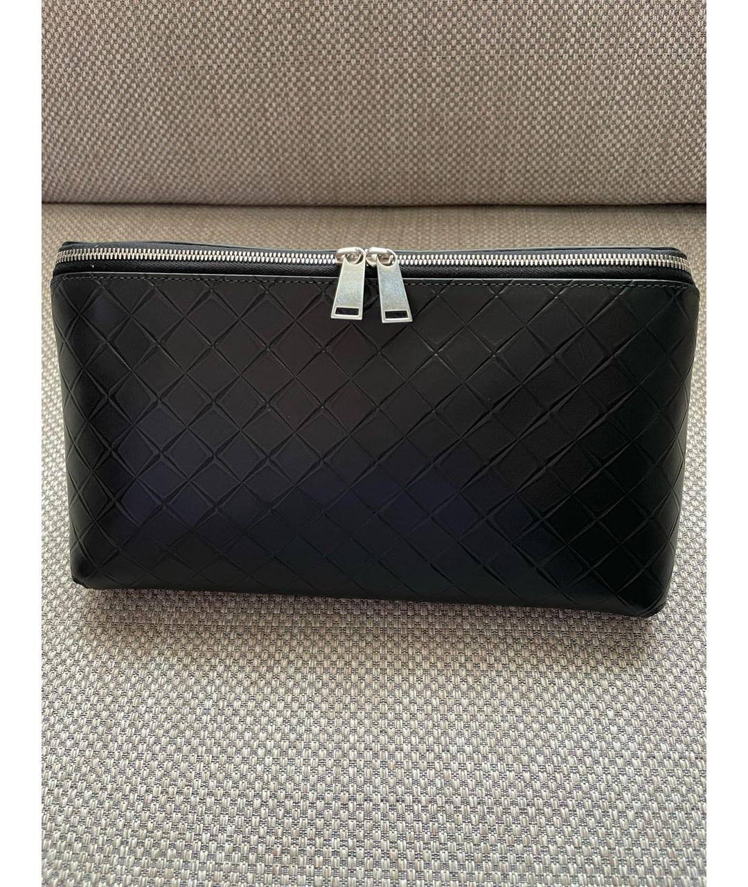 BOTTEGA VENETA Черная кожаная косметичка, фото 2