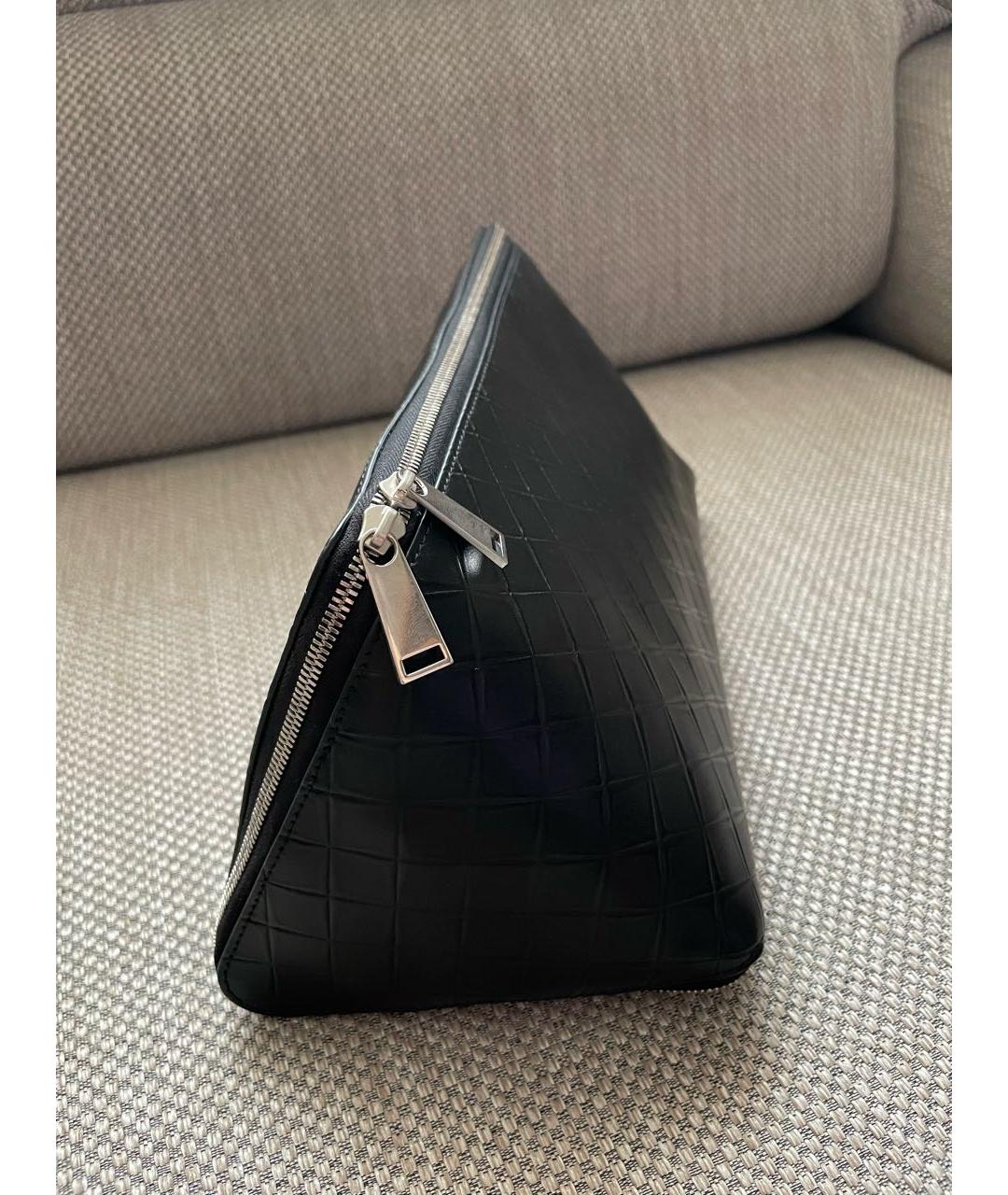 BOTTEGA VENETA Черная кожаная косметичка, фото 3