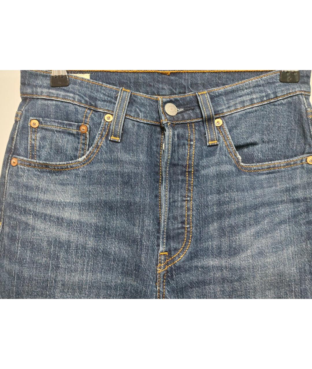 LEVI'S Синие хлопко-эластановые прямые джинсы, фото 4