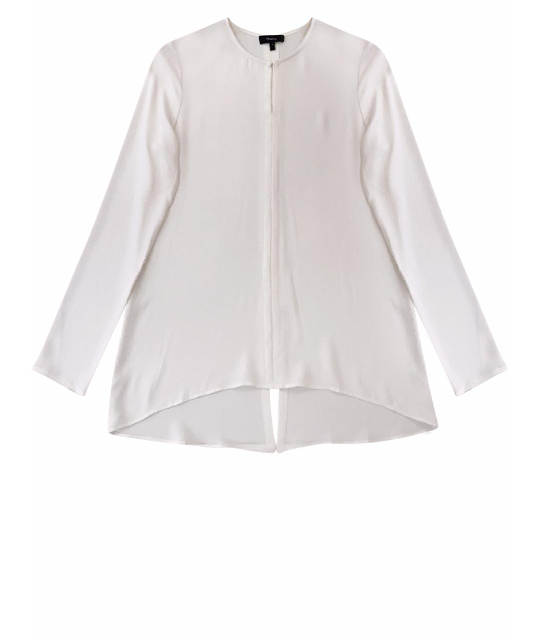 THEORY Белая шелковая блузы, фото 1