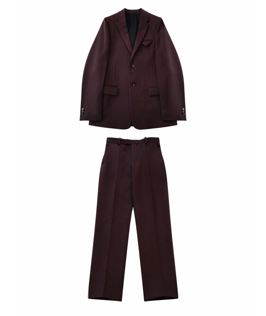 BOTTEGA VENETA Бордовый шерстяной костюм с брюками, фото 1