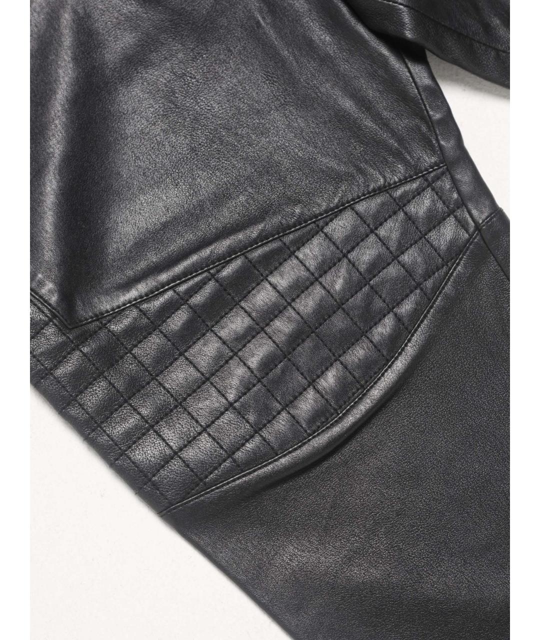 BALMAIN Черные кожаные повседневные брюки, фото 5