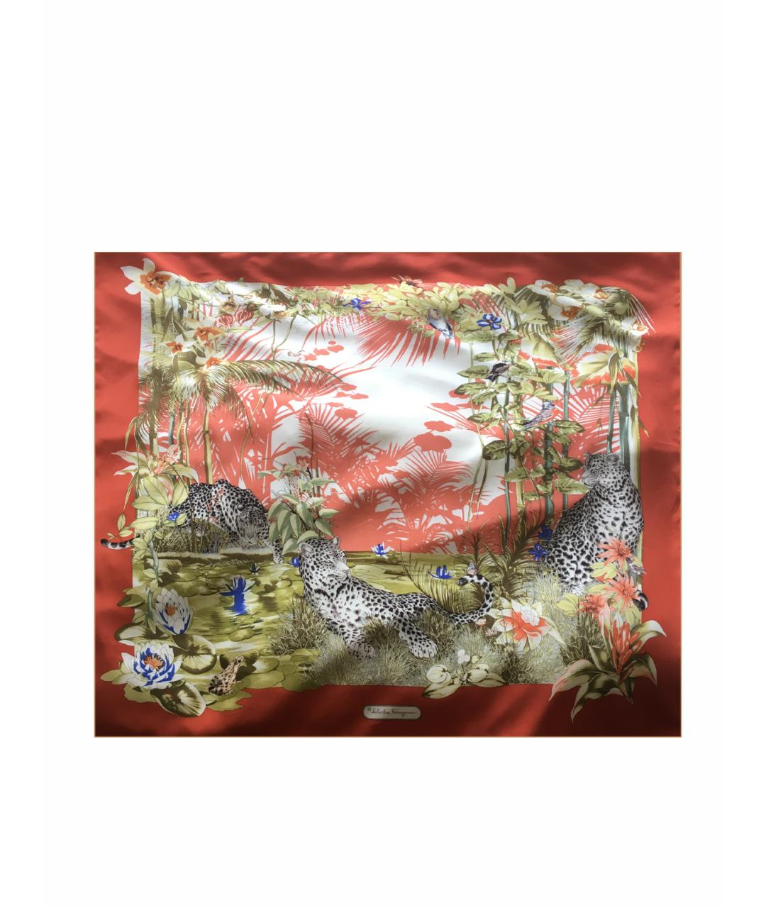 SALVATORE FERRAGAMO Мульти шелковый платок, фото 1