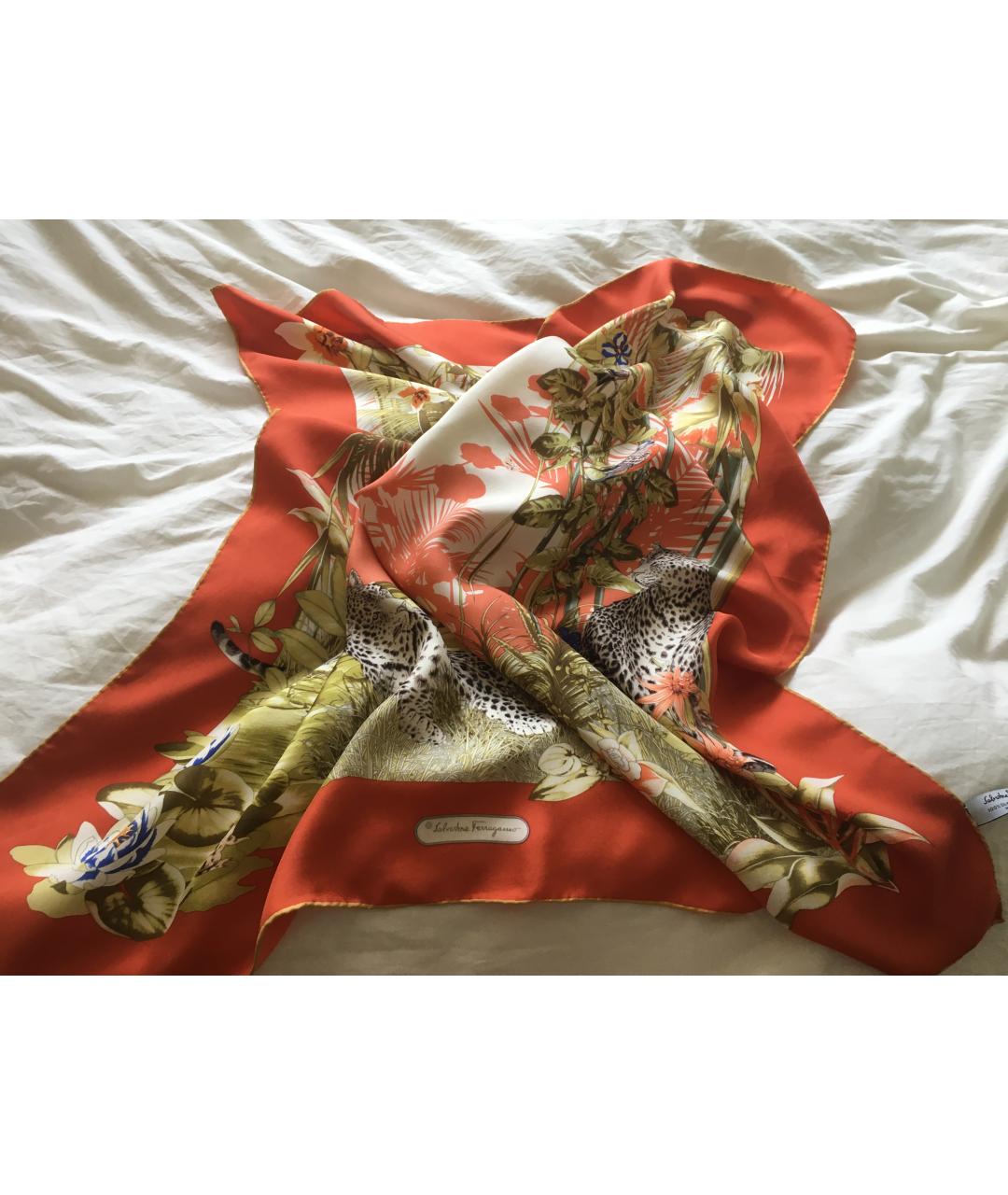 SALVATORE FERRAGAMO Мульти шелковый платок, фото 5