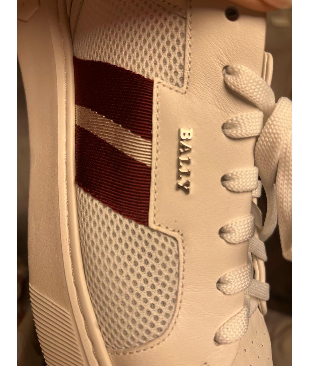 BALLY Белые кожаные низкие кроссовки / кеды, фото 6