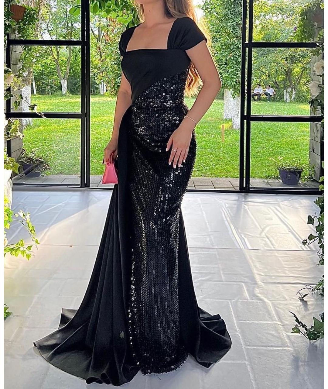RASARIO Черное атласное вечернее платье, фото 2