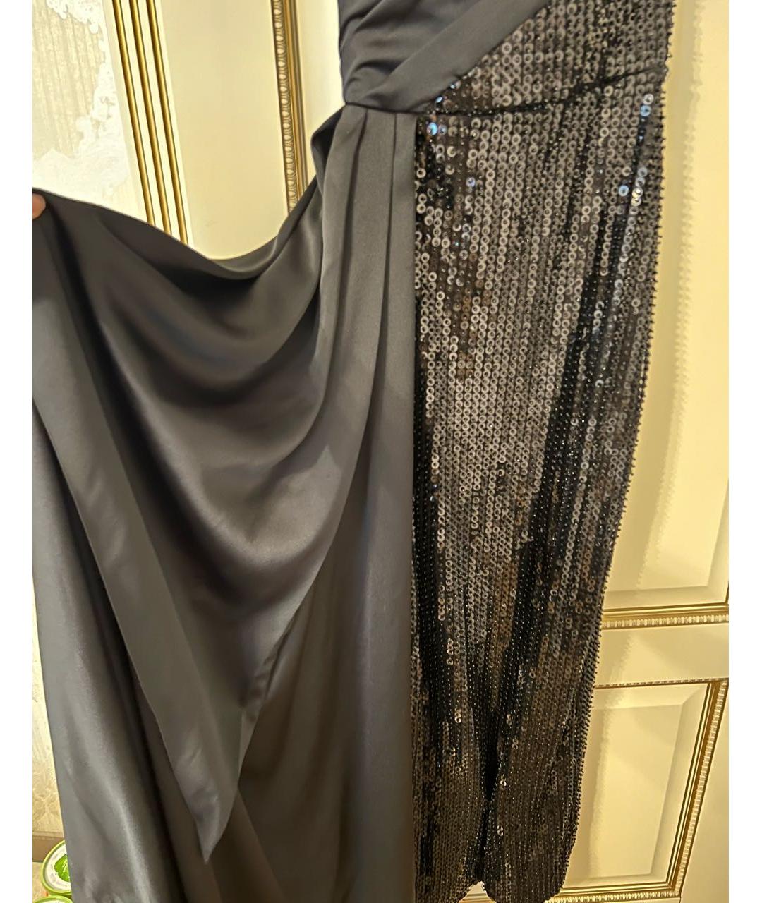 RASARIO Черное атласное вечернее платье, фото 4