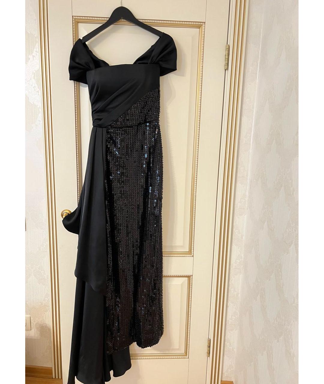 RASARIO Черное атласное вечернее платье, фото 6