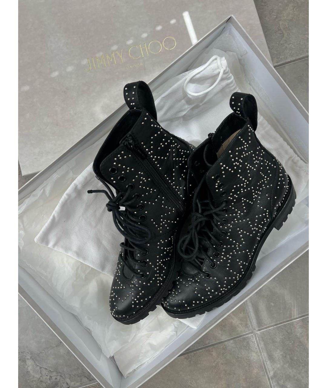 JIMMY CHOO Черные кожаные ботинки, фото 5