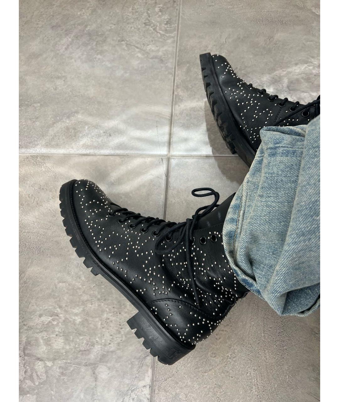 JIMMY CHOO Черные кожаные ботинки, фото 8