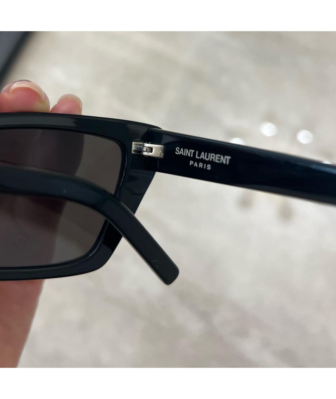 SAINT LAURENT Черные пластиковые солнцезащитные очки, фото 5