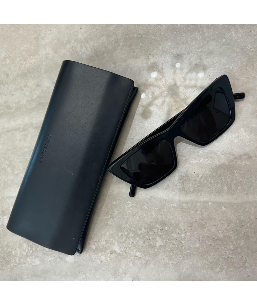SAINT LAURENT Черные пластиковые солнцезащитные очки, фото 4