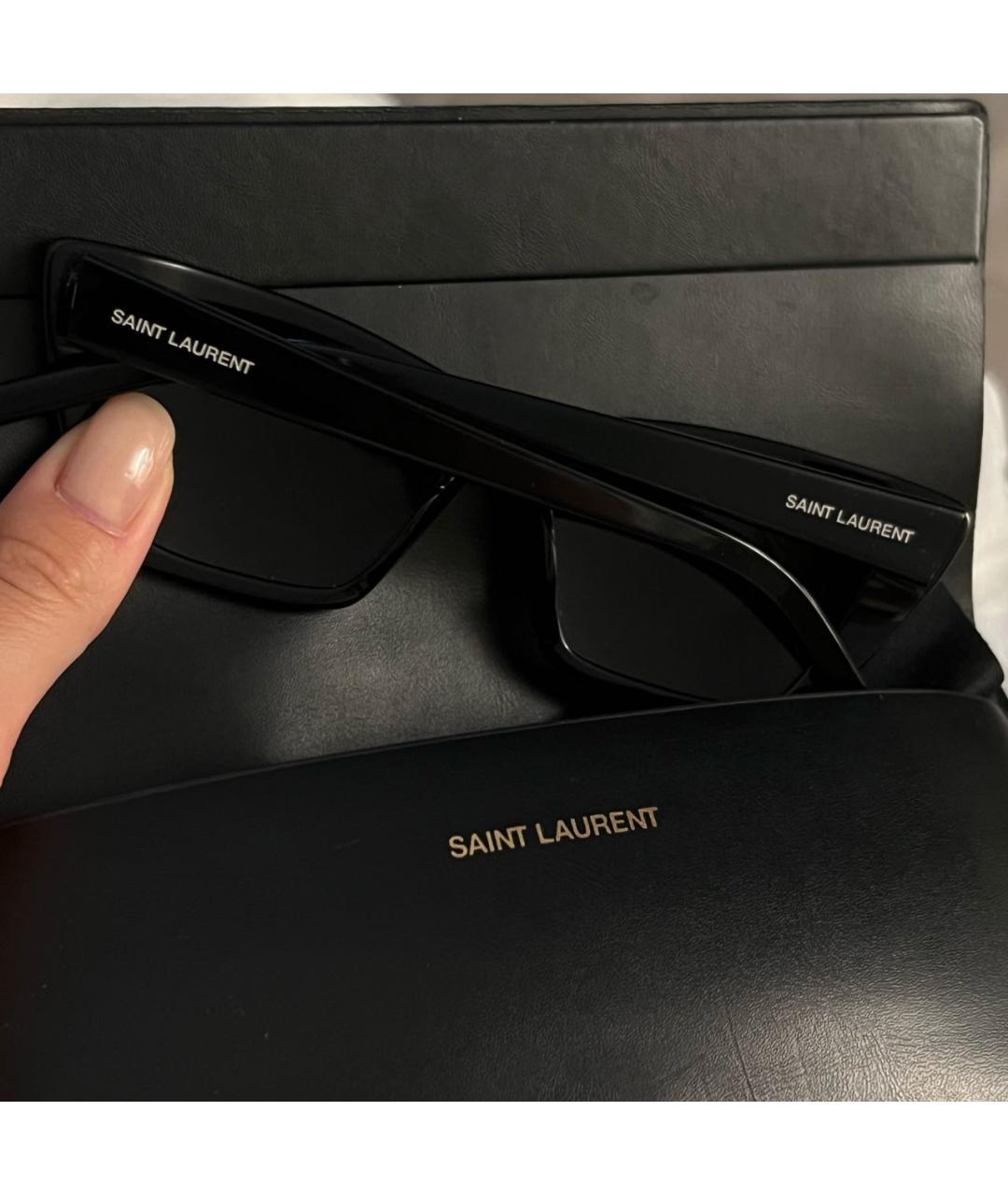 SAINT LAURENT Черные пластиковые солнцезащитные очки, фото 6