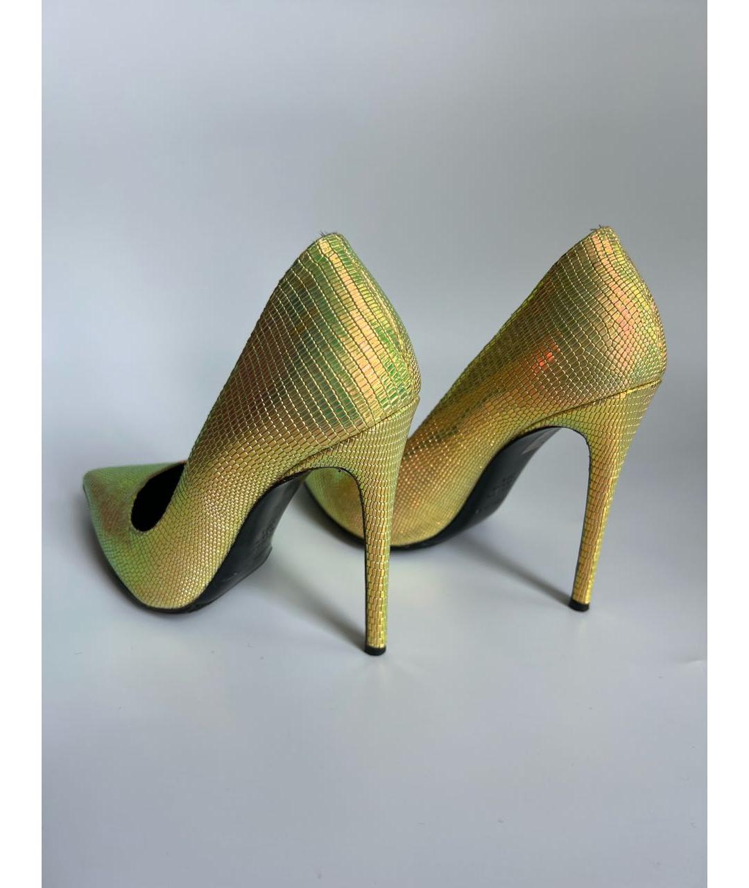 GIAN MARCO LORENZI Золотые кожаные туфли, фото 4
