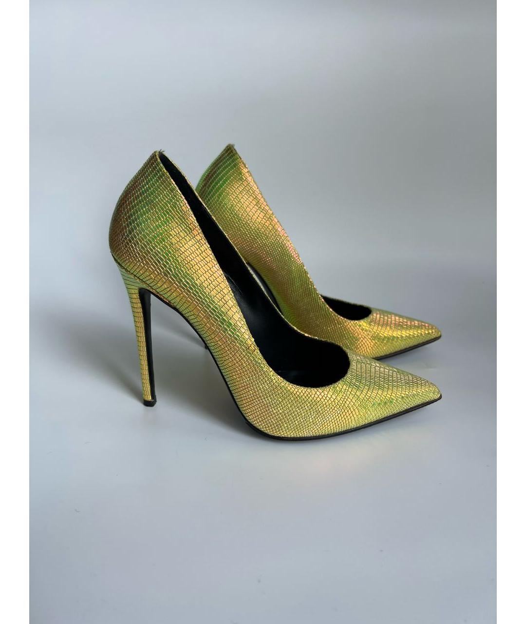 GIAN MARCO LORENZI Золотые кожаные туфли, фото 5
