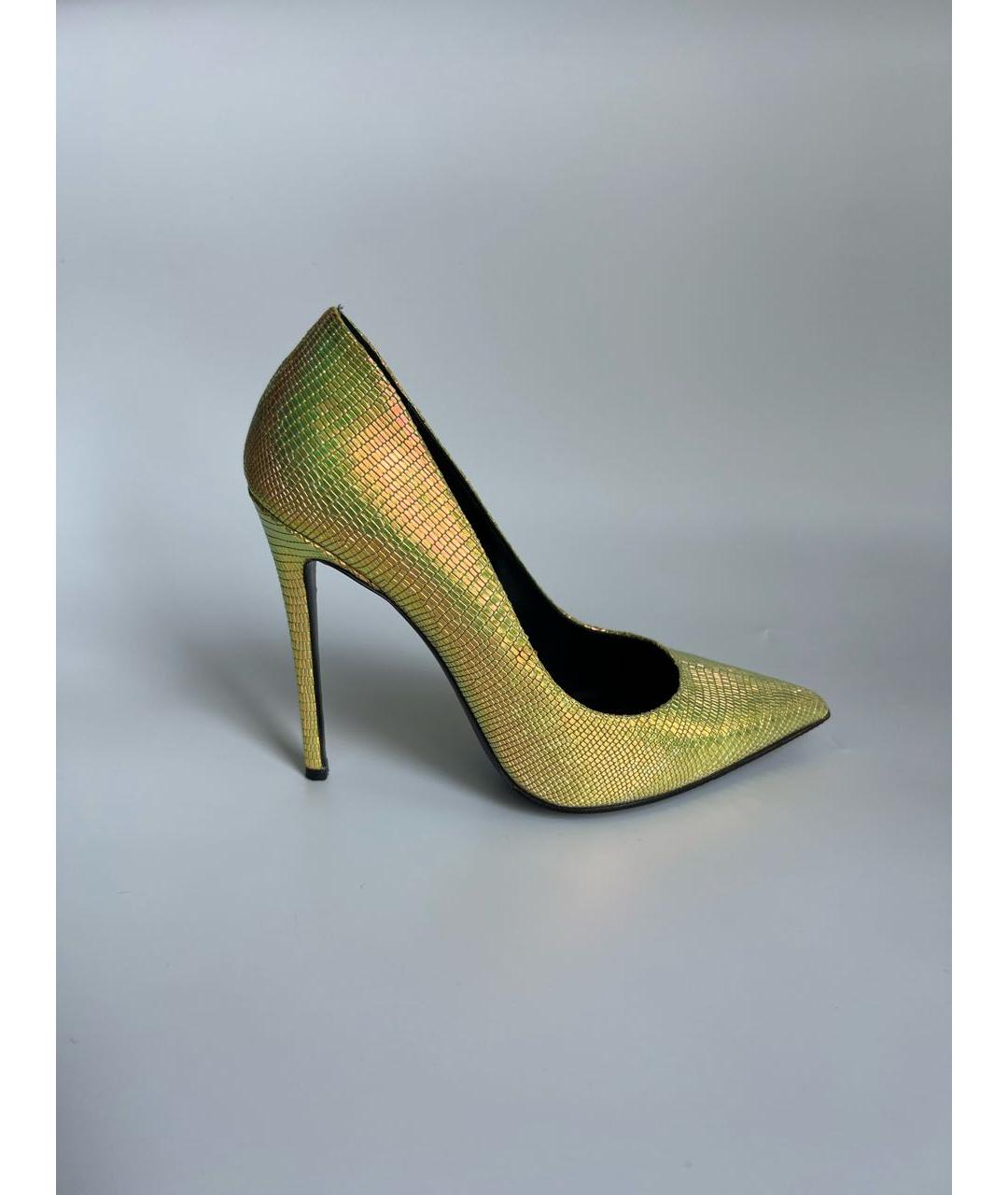 GIAN MARCO LORENZI Золотые кожаные туфли, фото 7