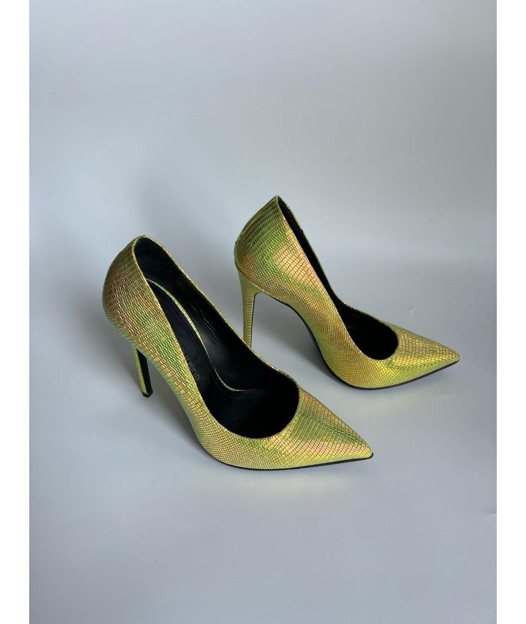 GIAN MARCO LORENZI Золотые кожаные туфли, фото 3
