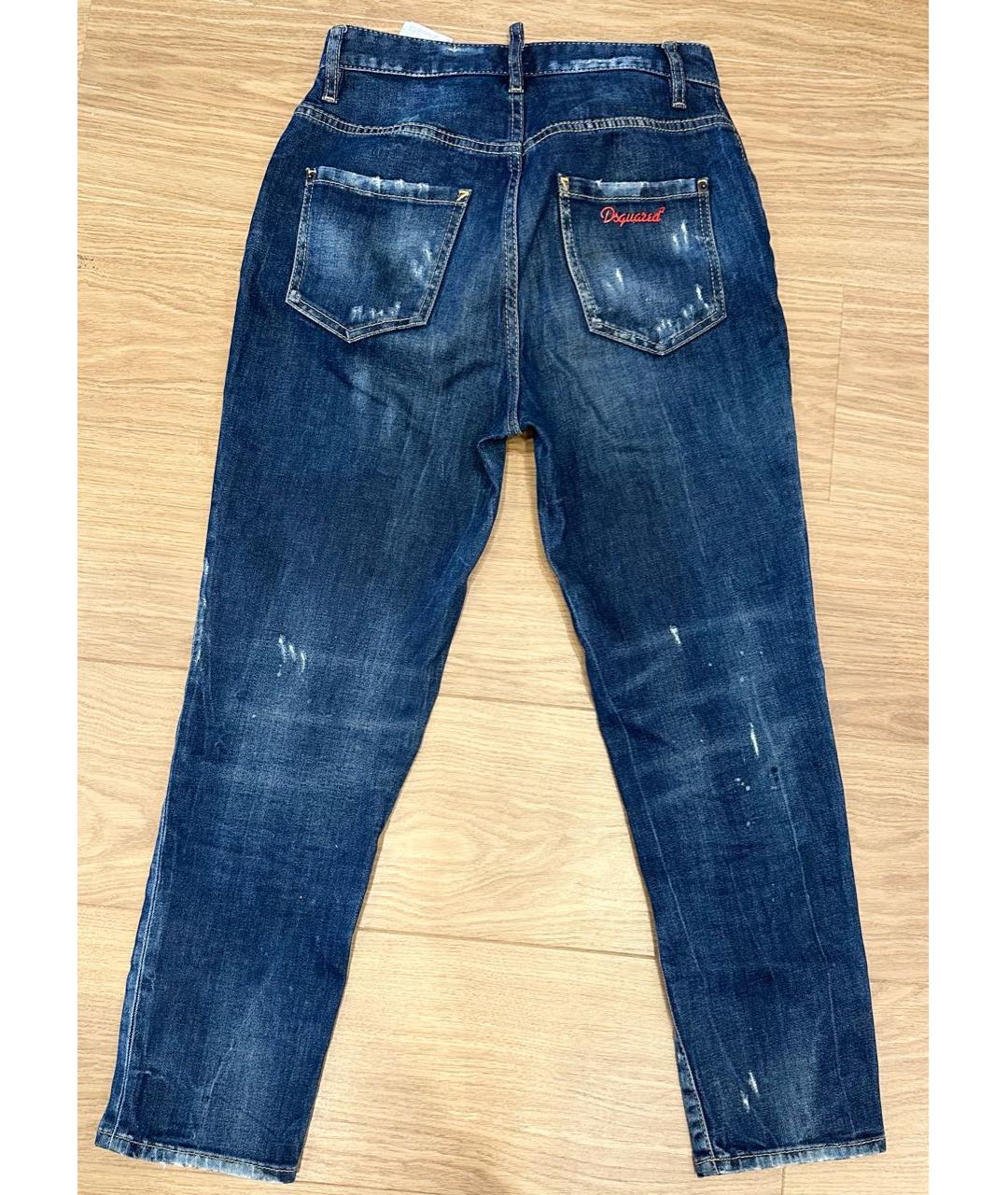 DSQUARED2 Темно-синие хлопковые джинсы слим, фото 2
