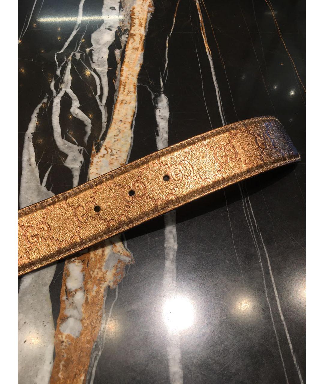 GUCCI Золотой кожаный ремень, фото 4