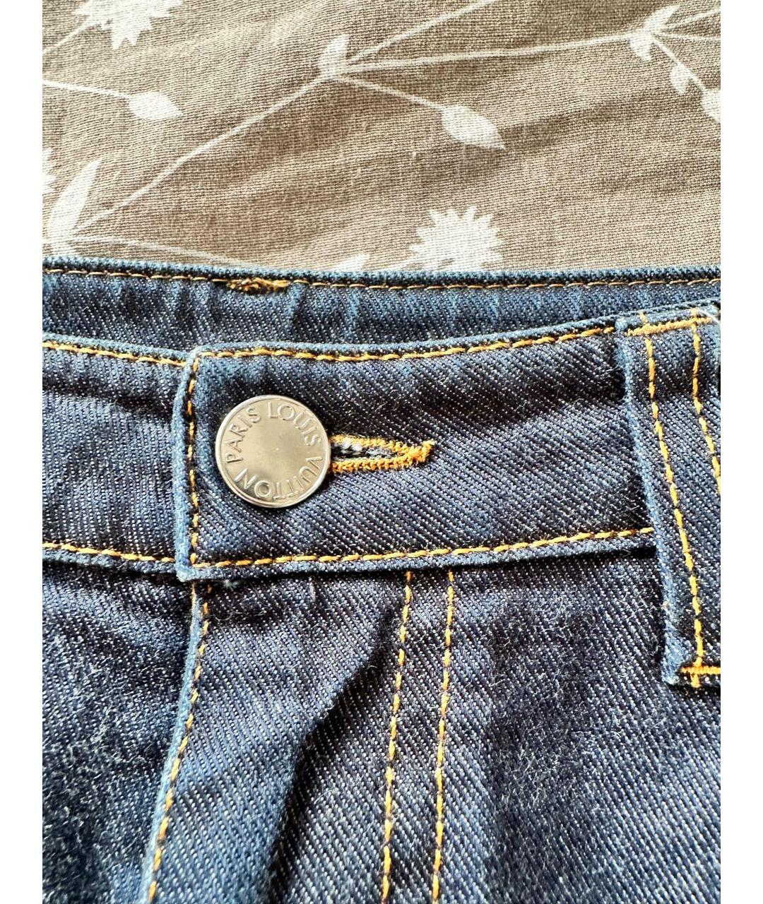 LOUIS VUITTON Синие хлопковые джинсы слим, фото 2