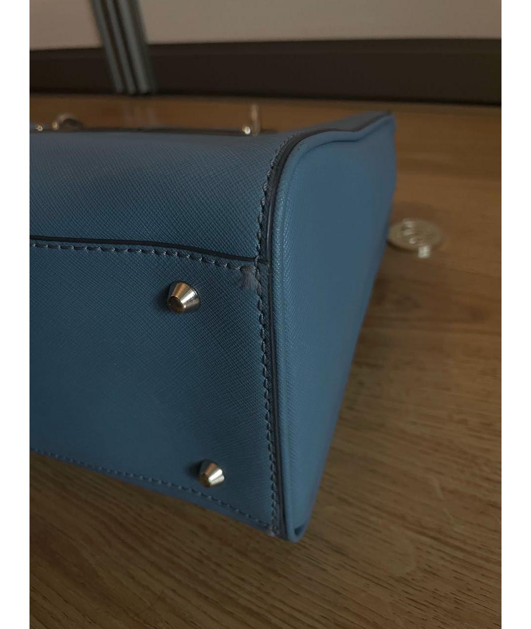 DKNY Голубая кожаная сумка тоут, фото 6