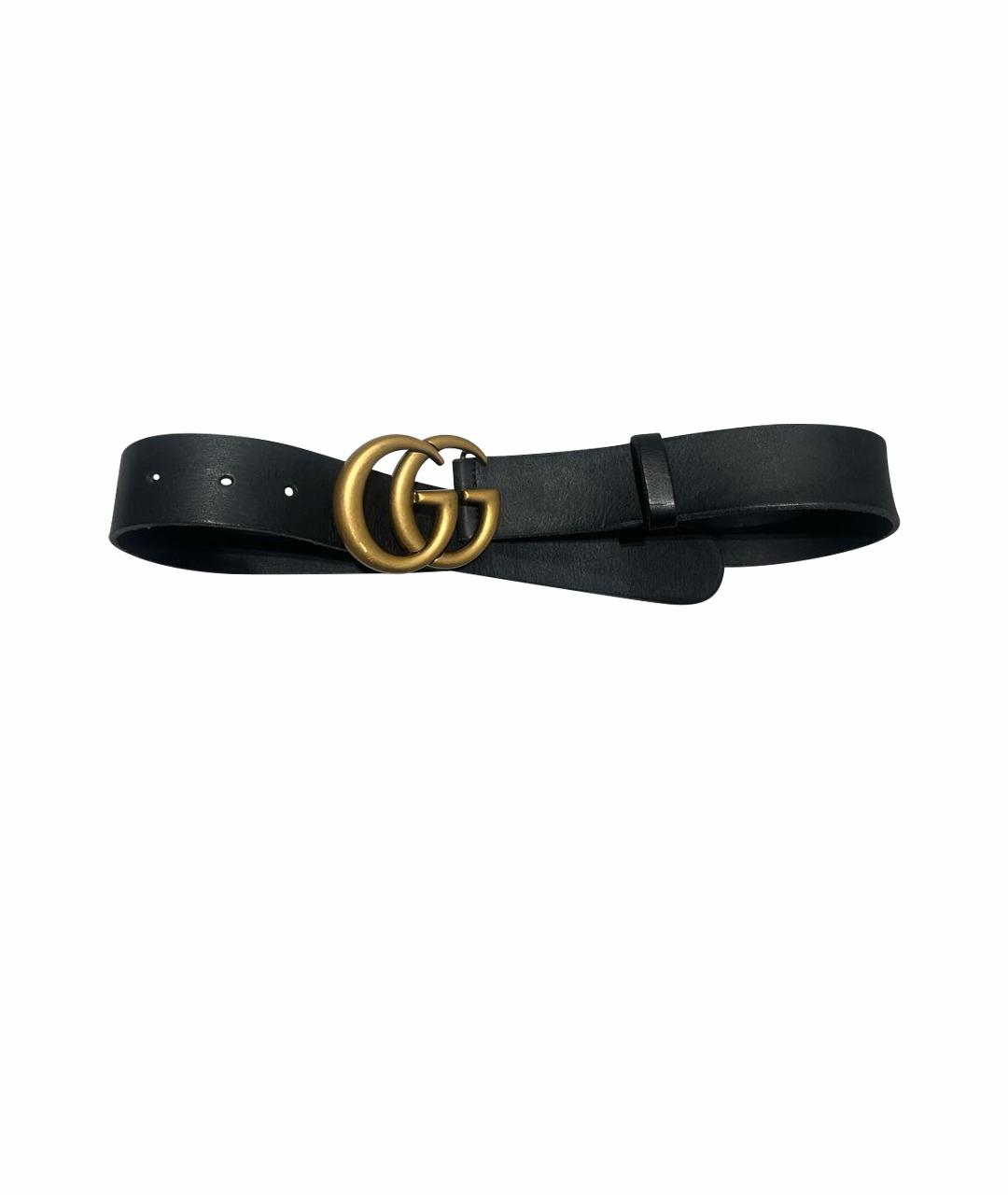 GUCCI Черный кожаный ремень, фото 1