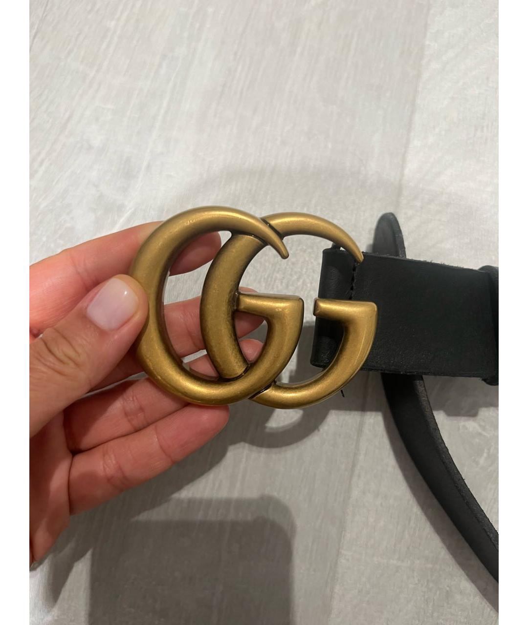 GUCCI Черный кожаный ремень, фото 3