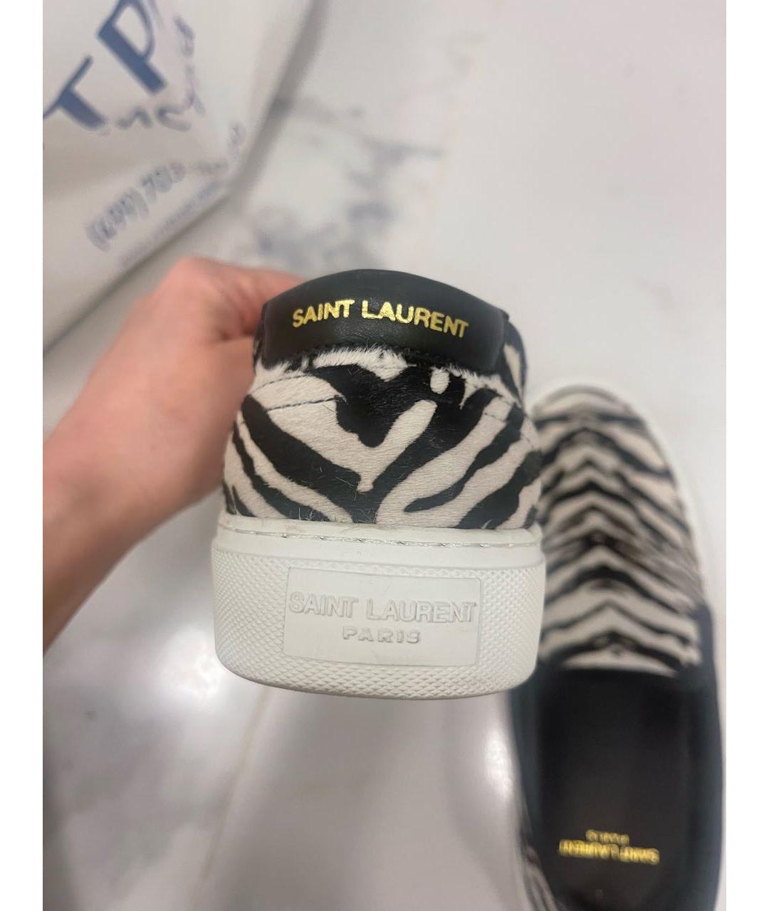 SAINT LAURENT Черные слипоны, фото 4