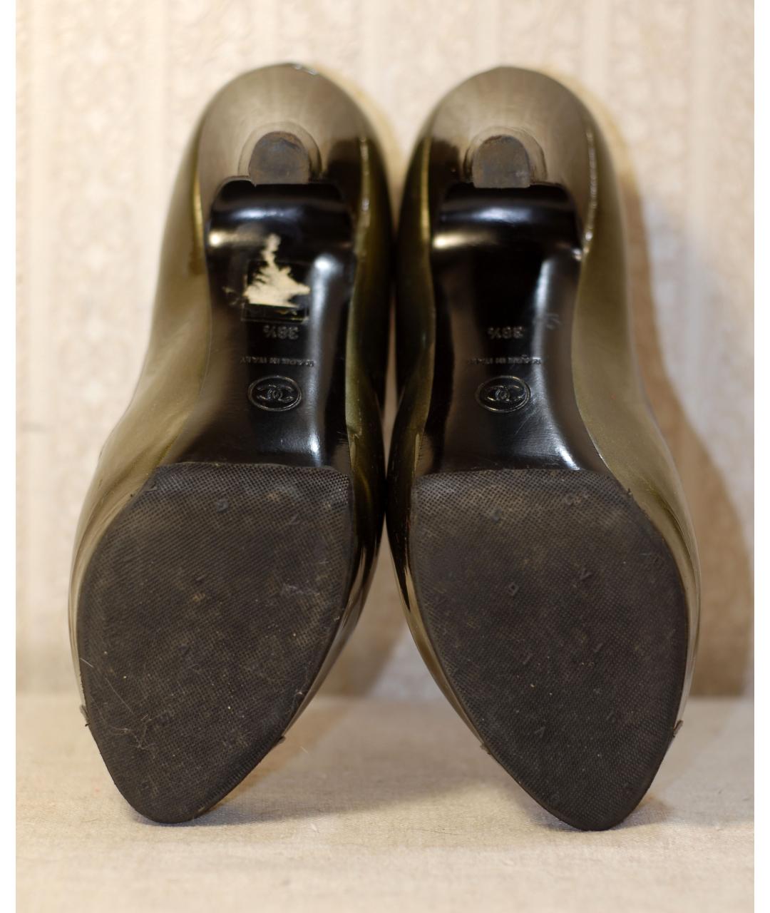 CHANEL PRE-OWNED Зеленые туфли из лакированной кожи, фото 5