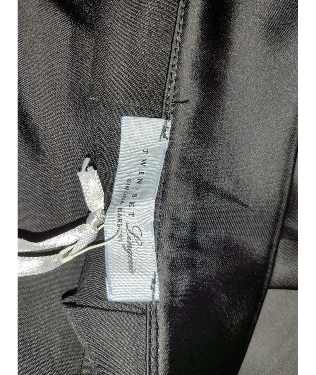 TWIN-SET Черная полиэстеровая юбка миди, фото 3