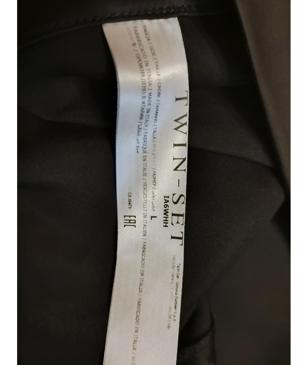 TWIN-SET Черная полиэстеровая юбка миди, фото 5