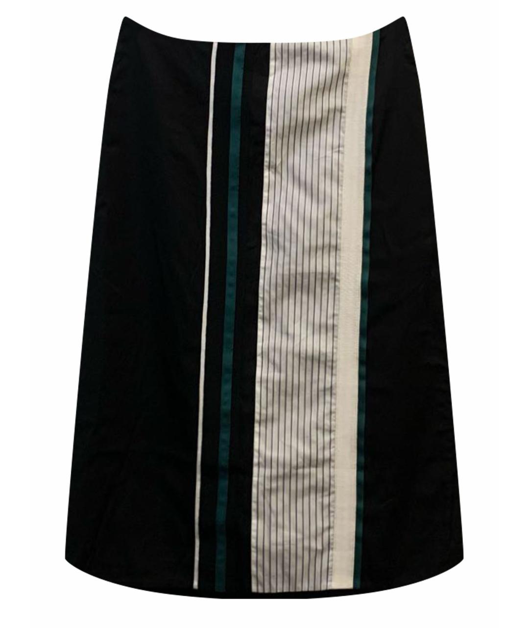 VICTORIA BECKHAM Черная шелковая юбка миди, фото 1