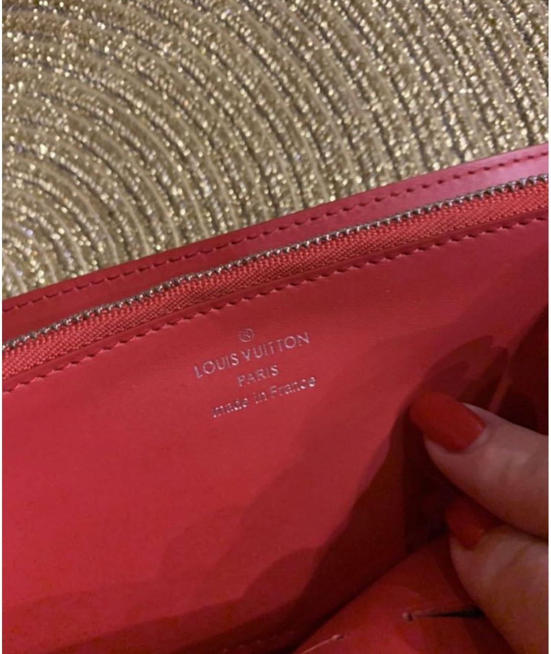 LOUIS VUITTON Красный кожаный кошелек, фото 3