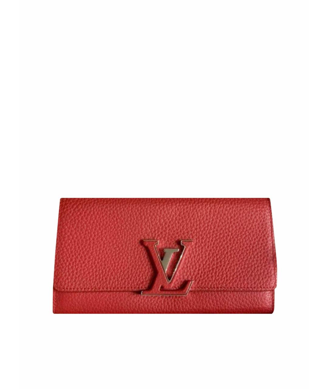 LOUIS VUITTON Красный кожаный кошелек, фото 1