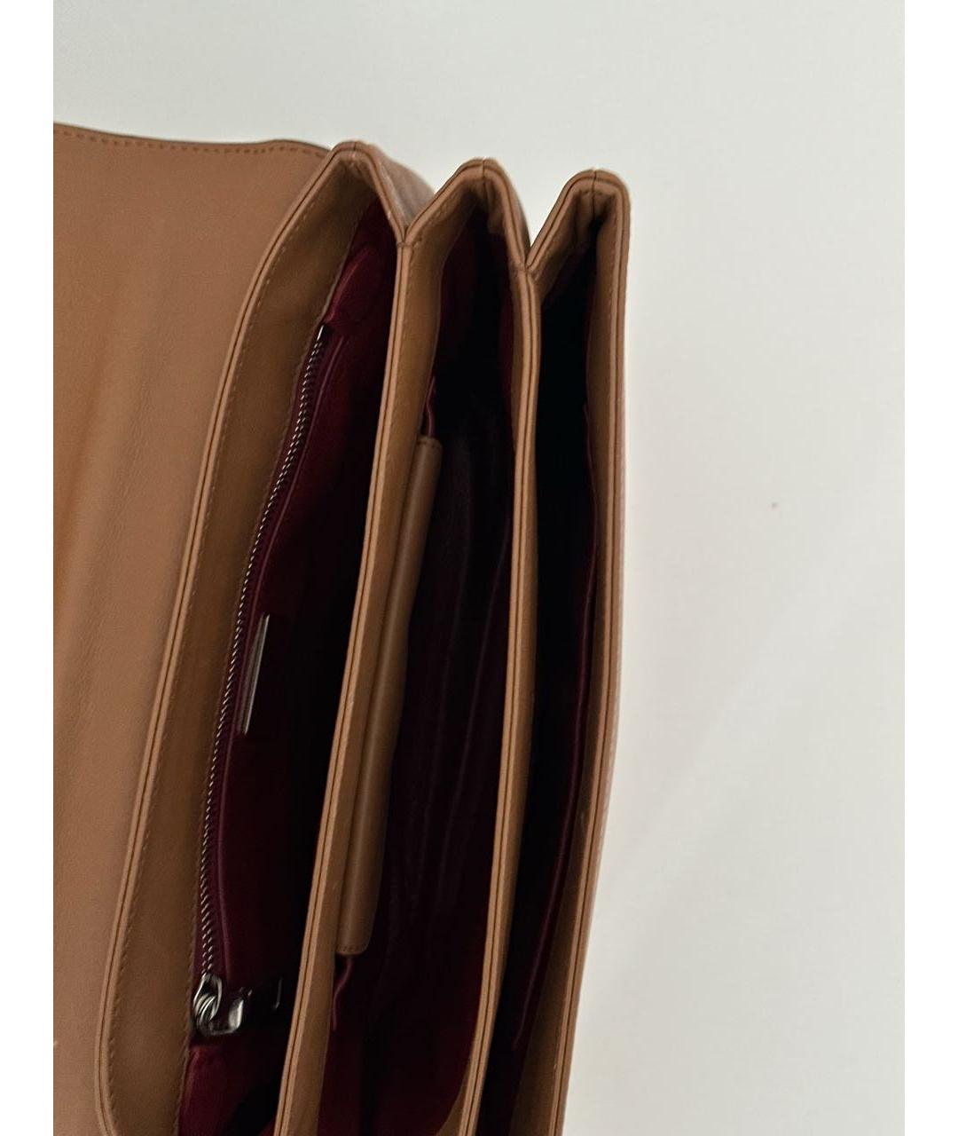 PRADA Коричневая кожаная сумка с короткими ручками, фото 6
