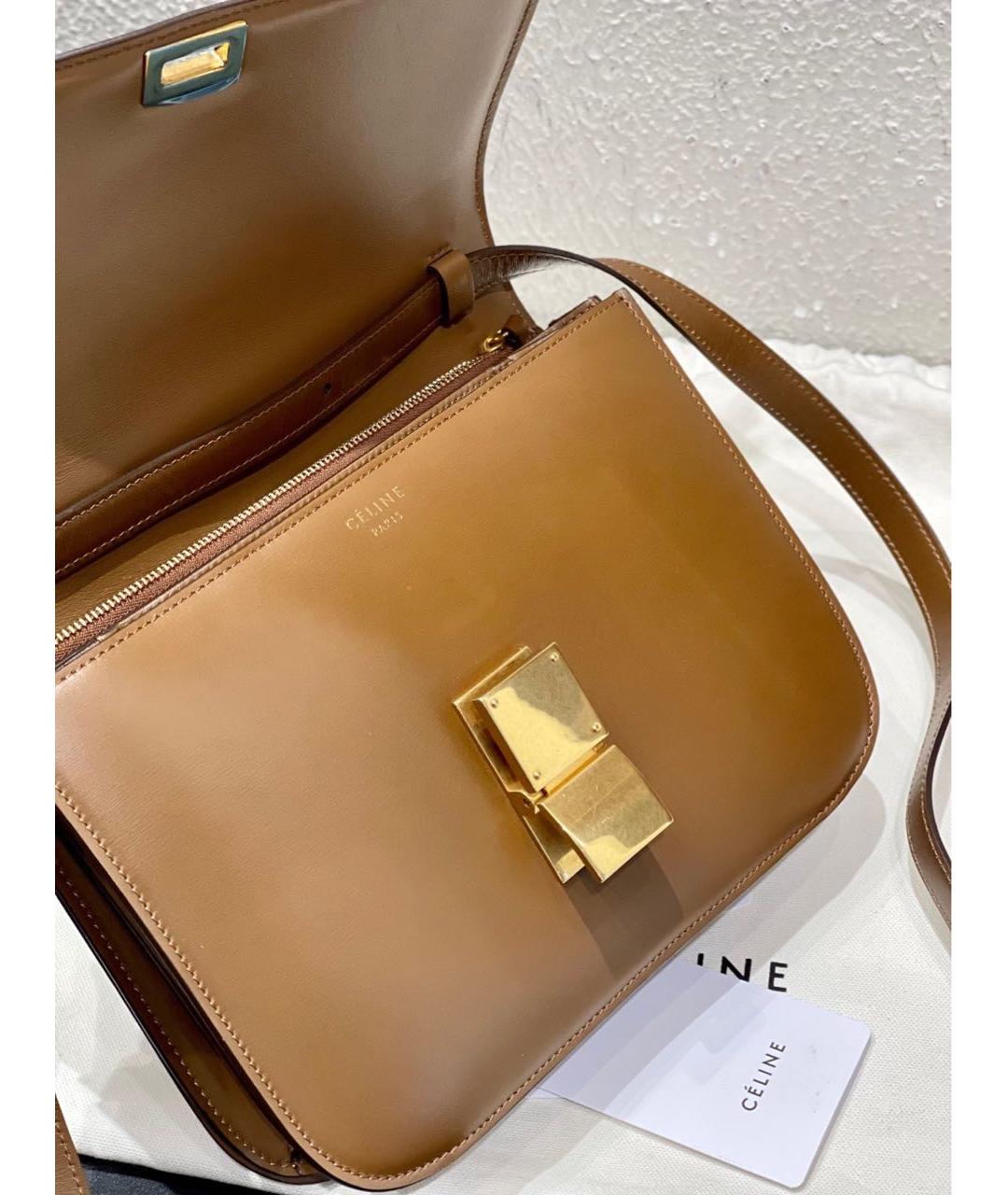 CELINE Коричневая кожаная сумка через плечо, фото 7