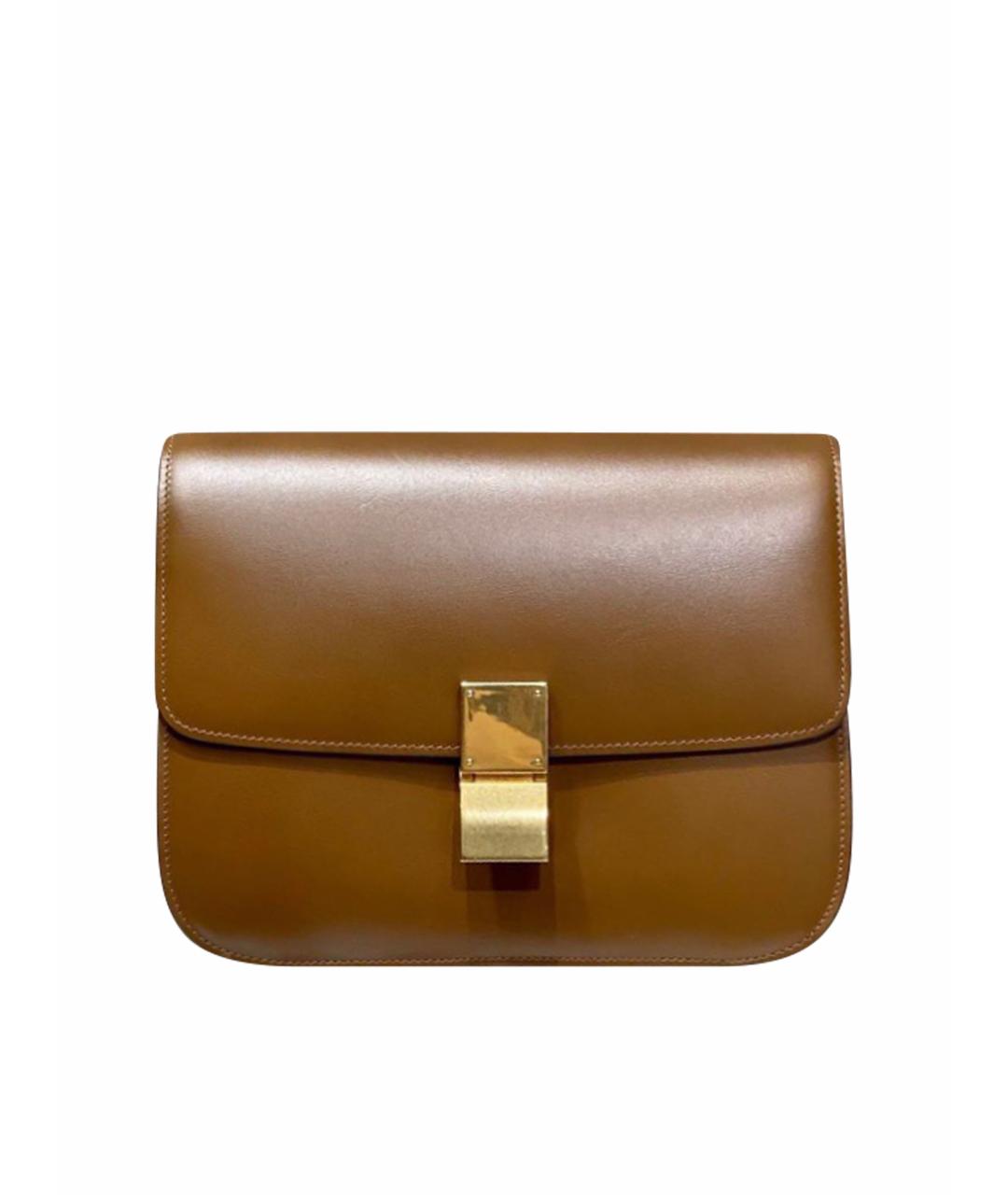 CELINE Коричневая кожаная сумка через плечо, фото 1