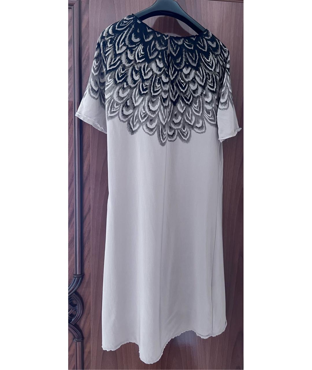 BCBG MAXAZRIA Серое шелковое повседневное платье, фото 2