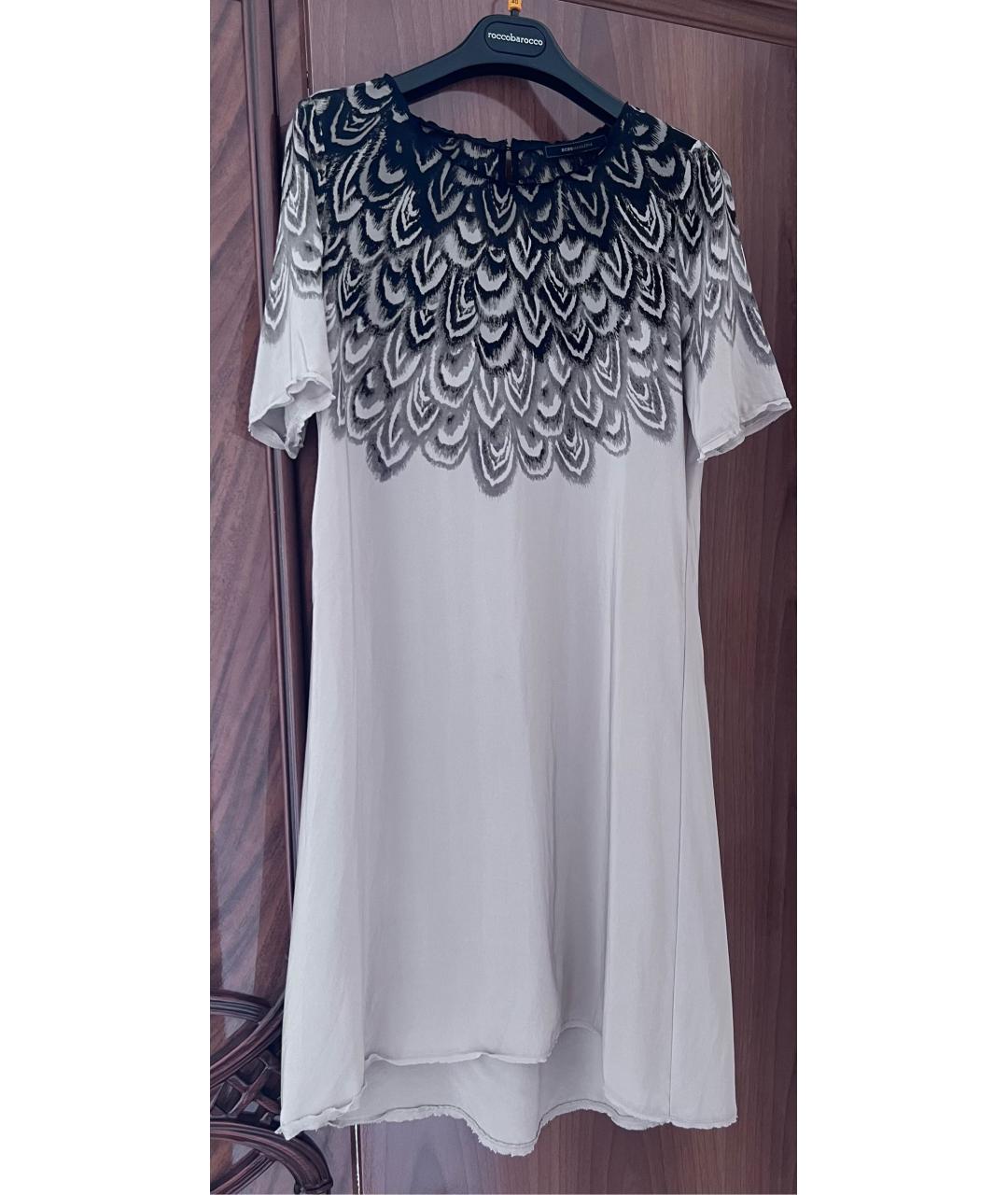 BCBG MAXAZRIA Серое шелковое повседневное платье, фото 4