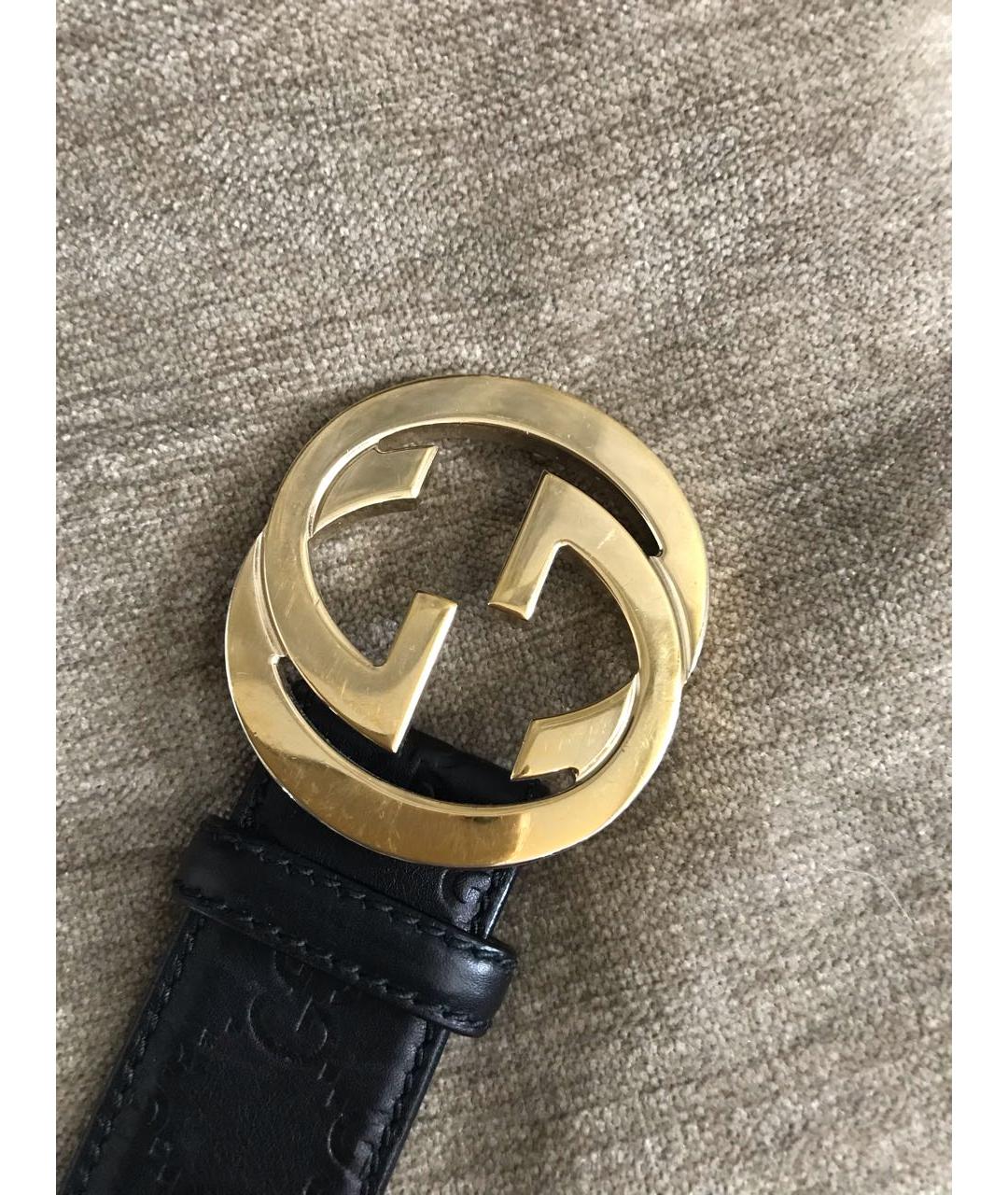 GUCCI Черный кожаный ремень, фото 2