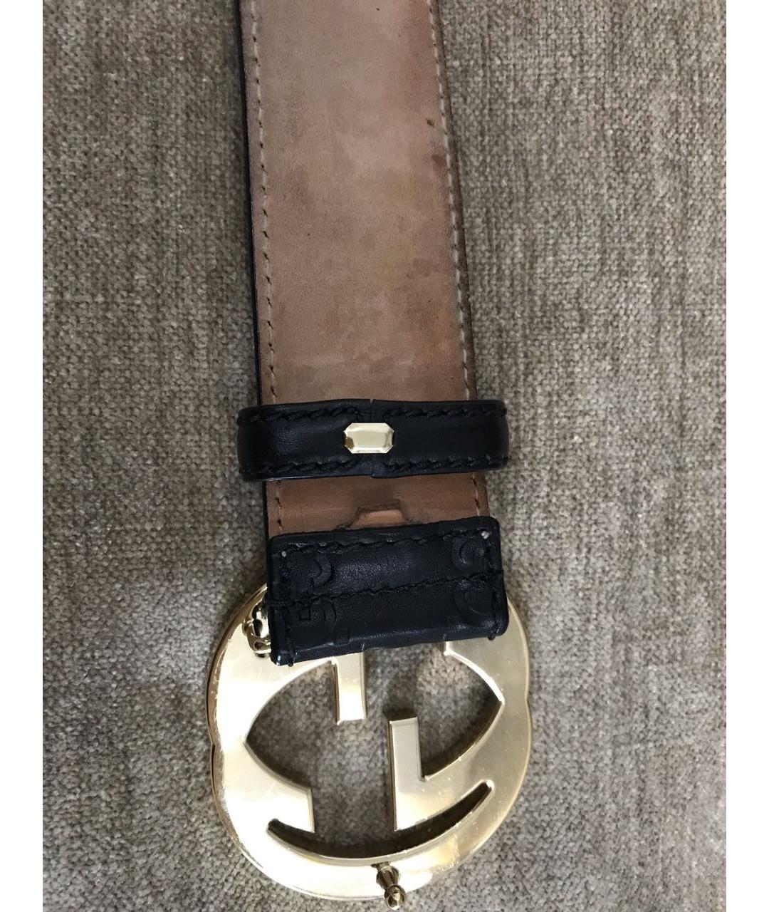GUCCI Черный кожаный ремень, фото 4