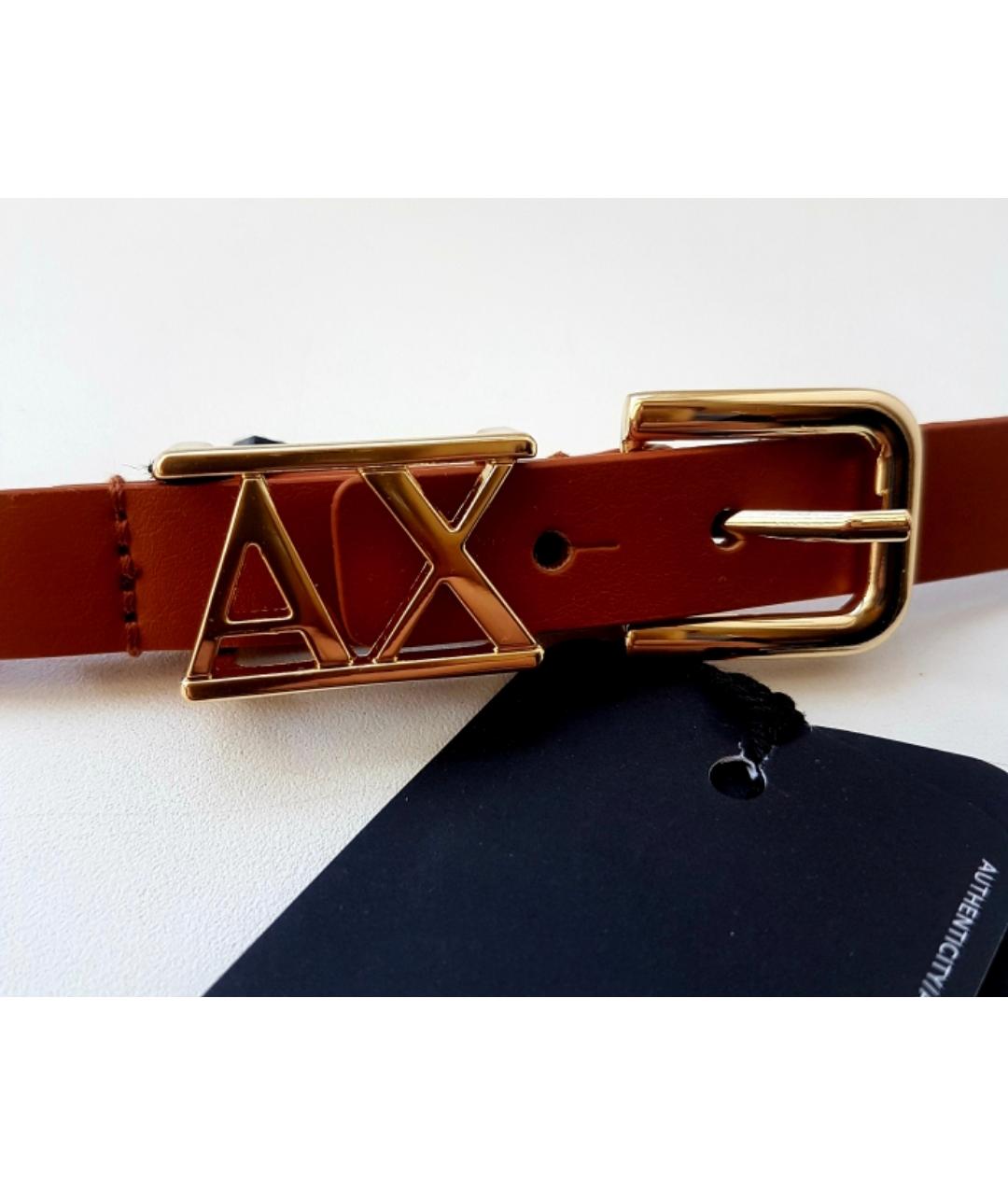 ARMANI EXCHANGE Коричневый кожаный ремень, фото 3